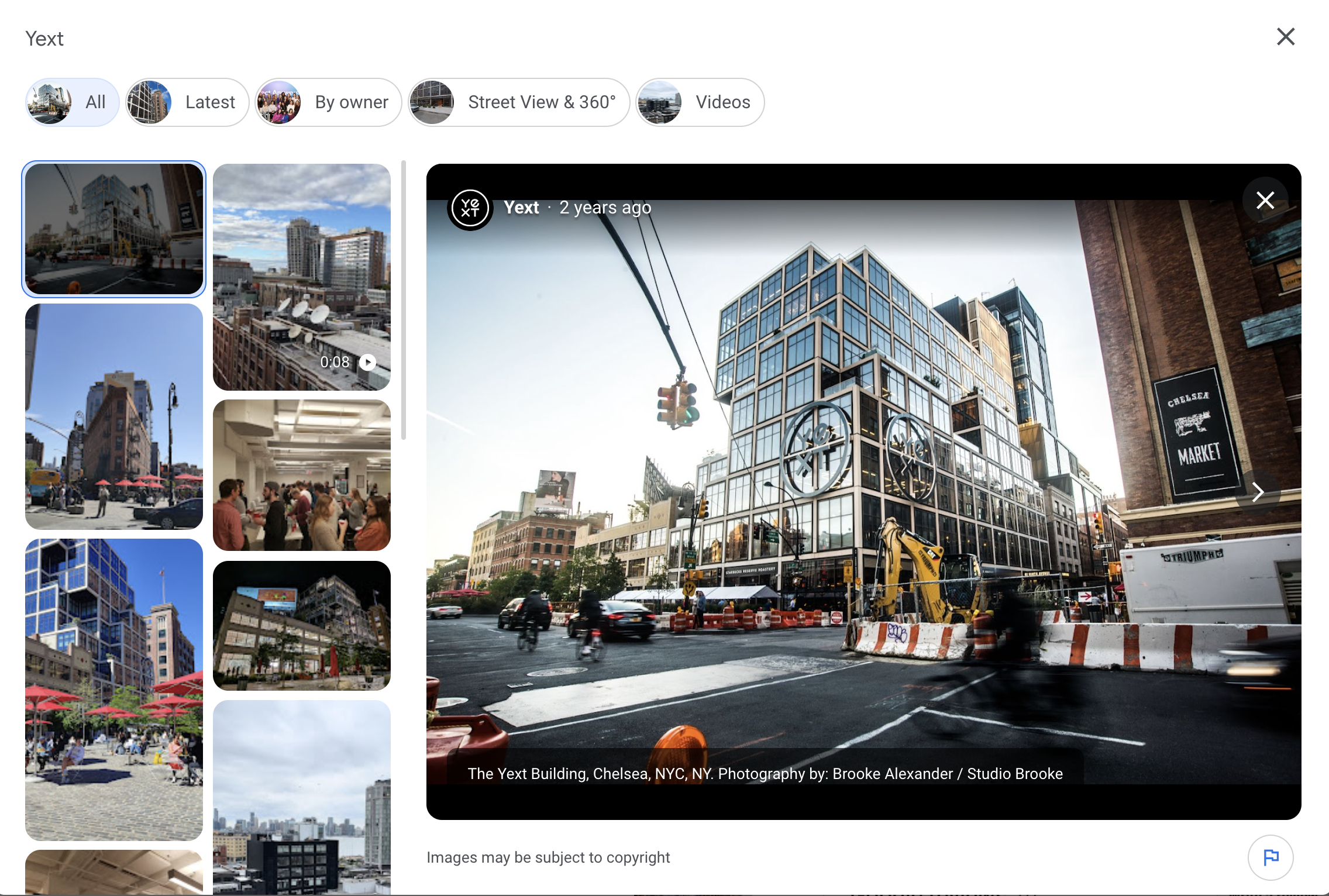 Yext Google Photo Gallery