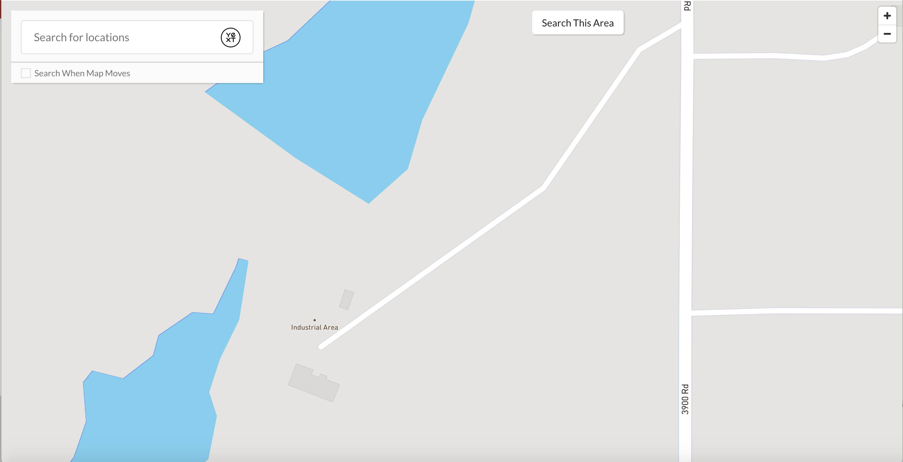 Full-page vertical map zoomed in to street view